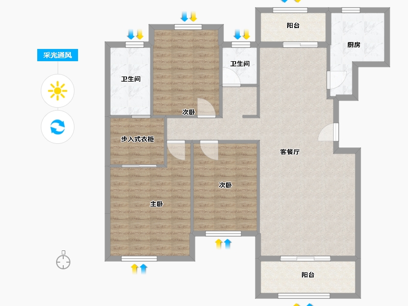 河南省-信阳市-三和阳光城-东区-111.88-户型库-采光通风