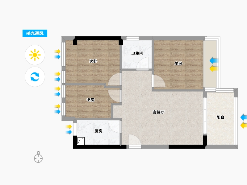 福建省-福州市-世茂五四理想城-58.00-户型库-采光通风