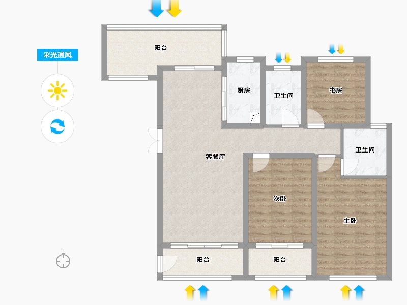 山西省-运城市-丽和苑-130.00-户型库-采光通风