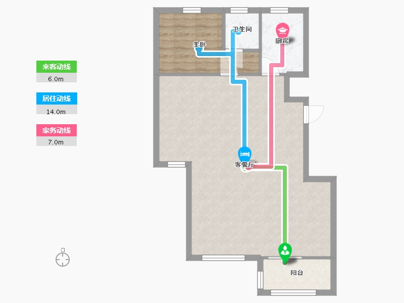 浙江省-宁波市-茗莲春晓-76.06-户型库-动静线