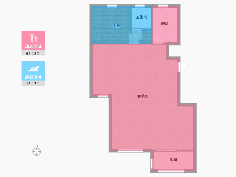 浙江省-宁波市-茗莲春晓-76.06-户型库-动静分区