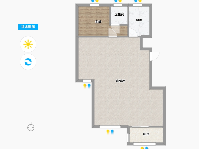 浙江省-宁波市-茗莲春晓-76.06-户型库-采光通风