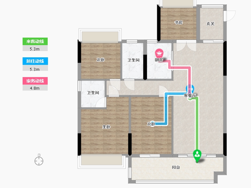 贵州省-毕节市-同心东方樾-110.00-户型库-动静线