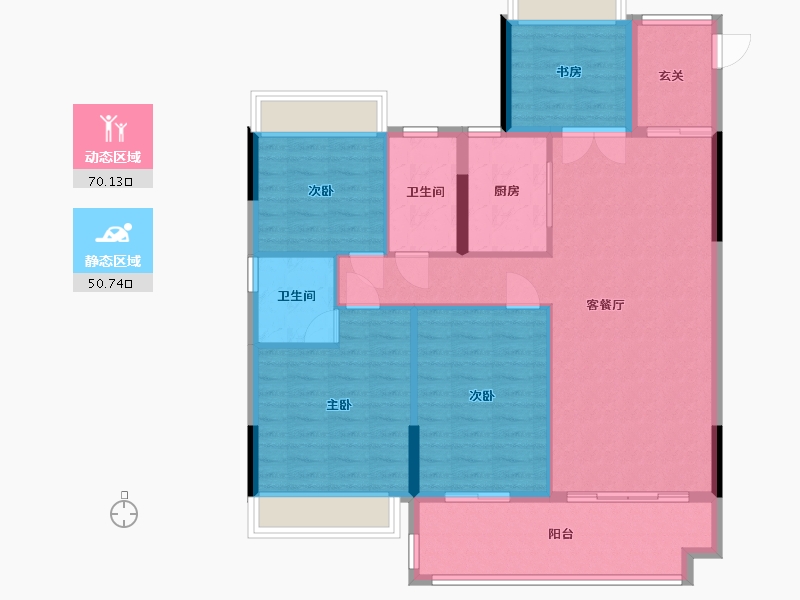 贵州省-毕节市-同心东方樾-110.00-户型库-动静分区