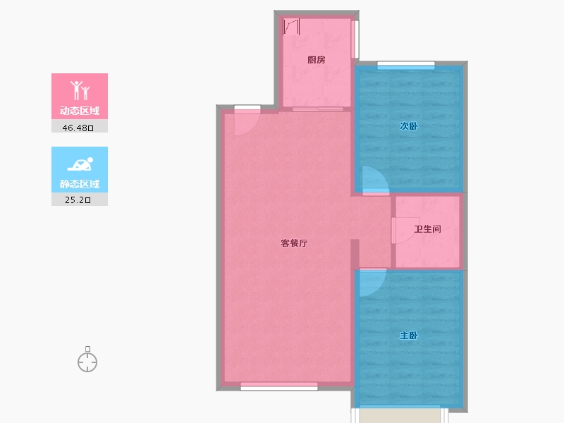 内蒙古自治区-乌兰察布市-中朵御墅-74.00-户型库-动静分区