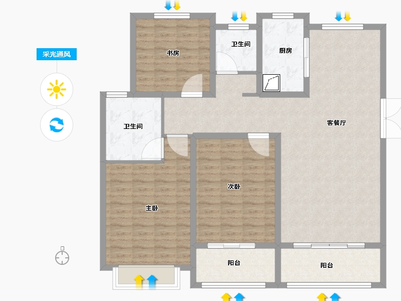 山西省-运城市-丽和苑-120.00-户型库-采光通风