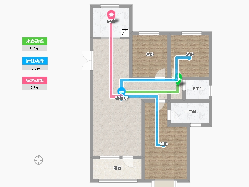 河北省-张家口市-尚峰悦庭-115.00-户型库-动静线