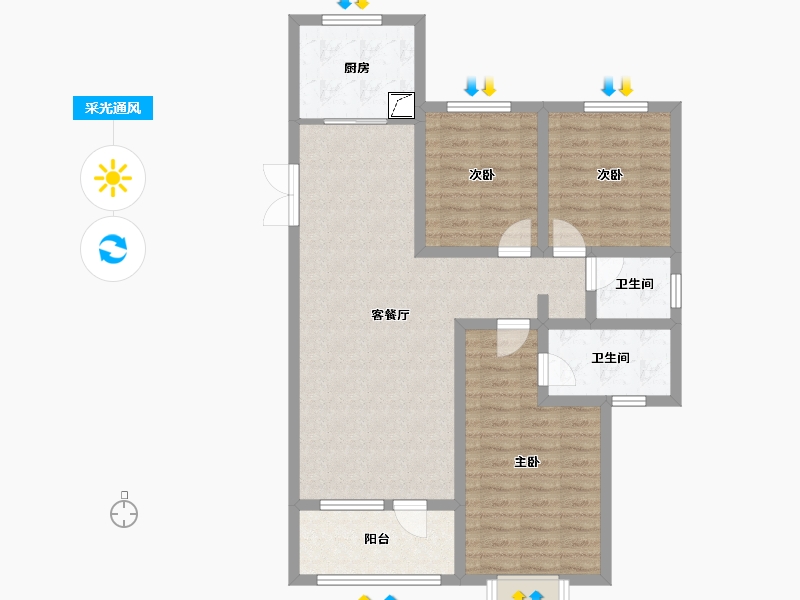 河北省-张家口市-尚峰悦庭-115.00-户型库-采光通风