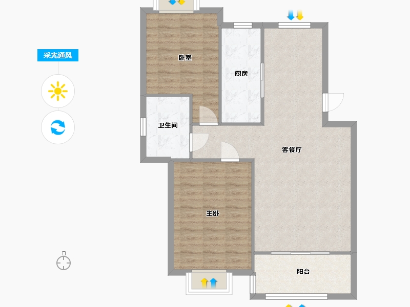 江苏省-无锡市-欧典家园-89.00-户型库-采光通风