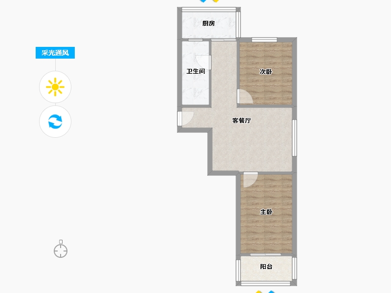 辽宁省-大连市-华南花园-64.00-户型库-采光通风