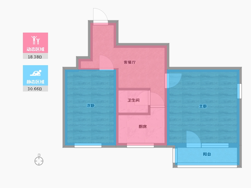 北京-北京市-皂君东里社区-35.00-户型库-动静分区