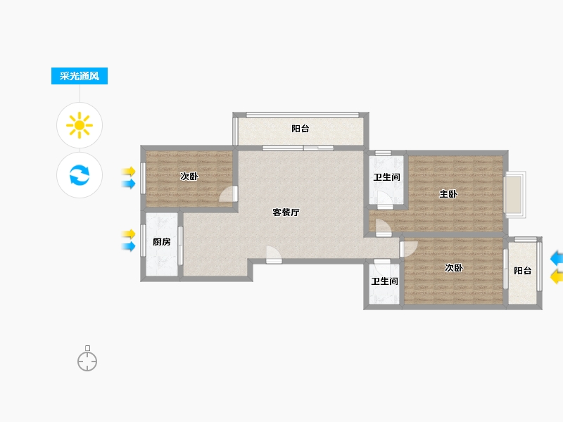 河北省-邯郸市-天福苑-120.00-户型库-采光通风