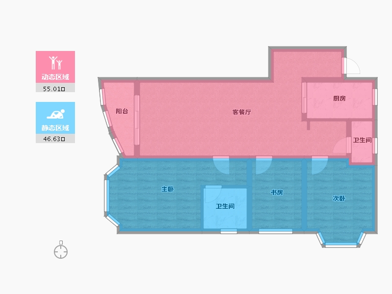 北京-北京市-龙跃苑-东四区-100.00-户型库-动静分区