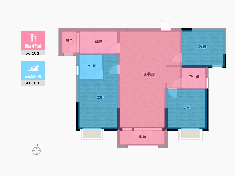 湖北省-襄阳市-和信北郡-98.00-户型库-动静分区