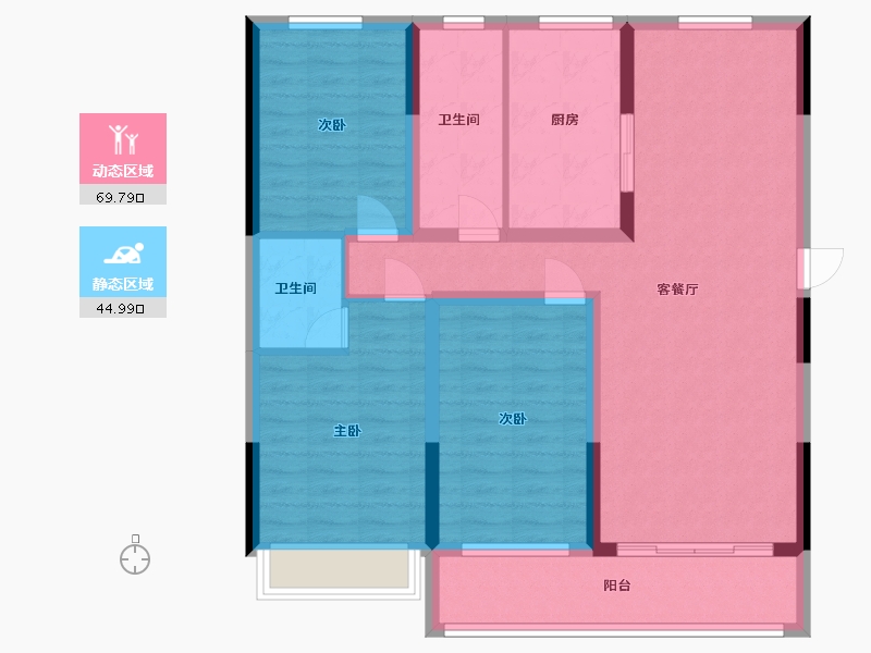 山东省-烟台市-汤泉世家二期-102.67-户型库-动静分区