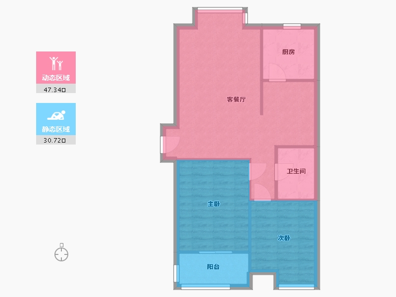 陕西省-西安市-天朗·大兴郡-一期-70.00-户型库-动静分区