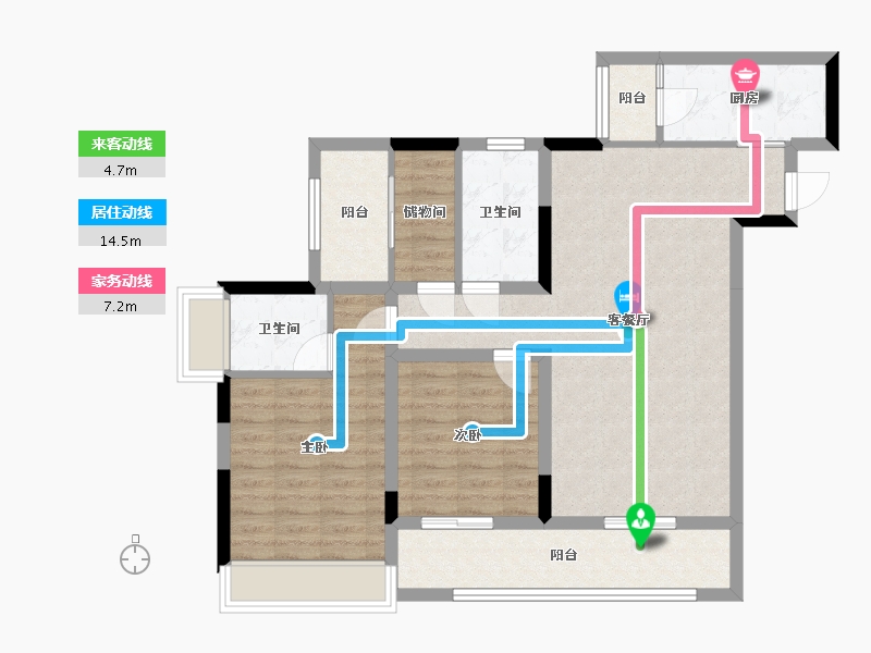 四川省-广安市-西溪云麓-98.00-户型库-动静线