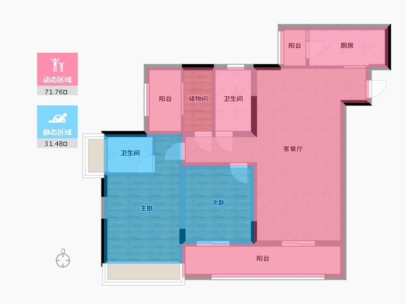 四川省-广安市-西溪云麓-98.00-户型库-动静分区