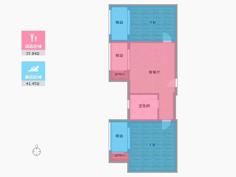 北京-北京市-峻峰华亭-69.00-户型库-动静分区