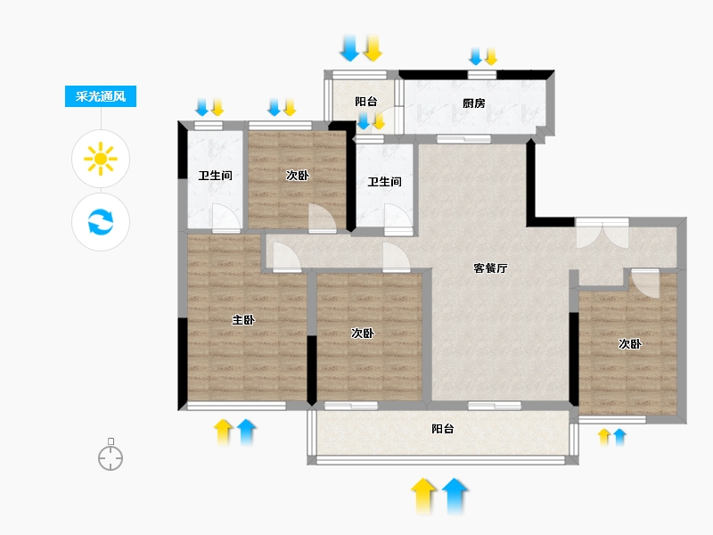 四川省-成都市-璟悦天著-106.21-户型库-采光通风