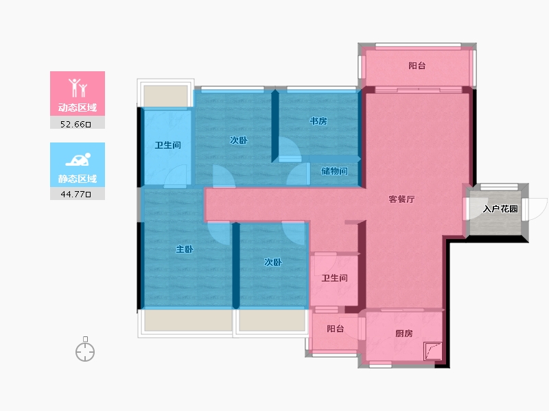 广东省-深圳市-仁恒公园世纪-87.87-户型库-动静分区