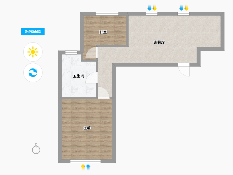 贵州省-毕节市-万晟阳光城-54.00-户型库-采光通风