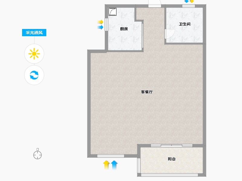 福建省-泉州市-美的公园天下-105.00-户型库-采光通风