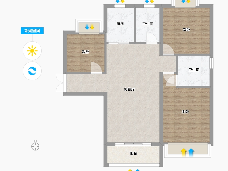 河南省-平顶山市-荣邦花园二期-98.00-户型库-采光通风