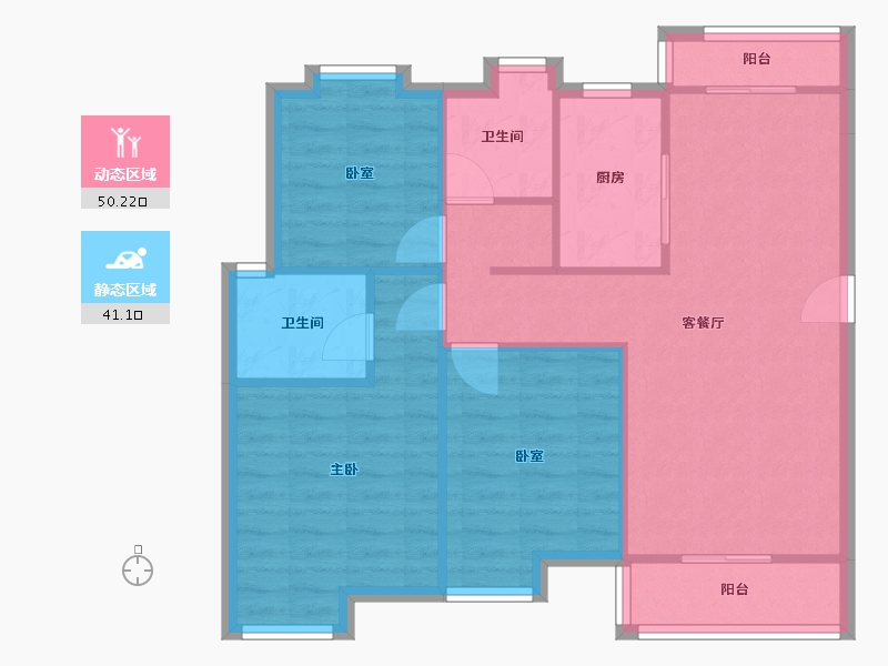 江苏省-苏州市-美丰苑-100.00-户型库-动静分区