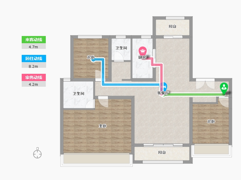 新疆维吾尔自治区-阿勒泰地区-疆山府-113.00-户型库-动静线