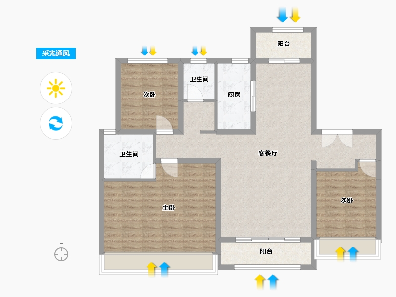 新疆维吾尔自治区-阿勒泰地区-疆山府-113.00-户型库-采光通风