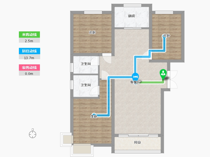 甘肃省-定西市-恒正观澜-105.46-户型库-动静线