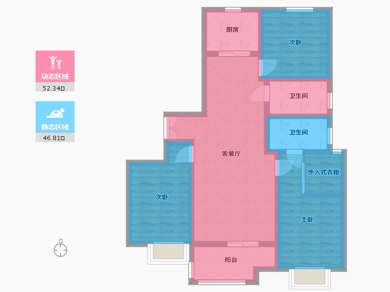 陕西省-渭南市-宏帆人和府-100.00-户型库-动静分区