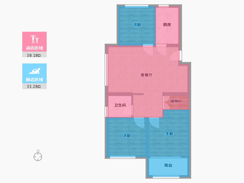 山东省-青岛市-保利时代-68.68-户型库-动静分区