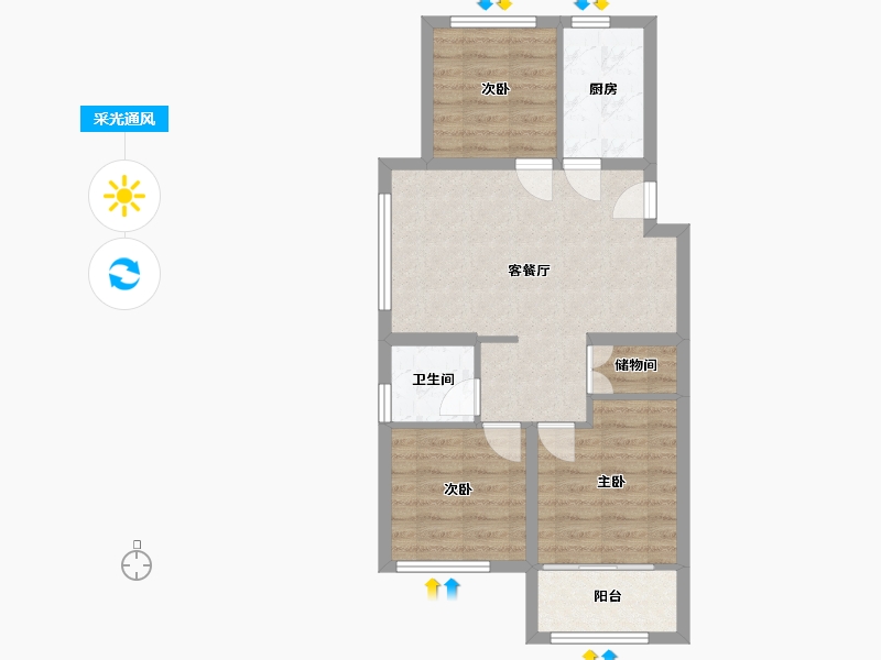 山东省-青岛市-保利时代-68.68-户型库-采光通风