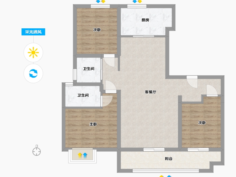 山东省-泰安市-智谷时代云著-99.00-户型库-采光通风