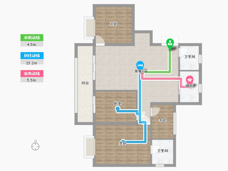 浙江省-温州市-光璟雅苑-110.00-户型库-动静线