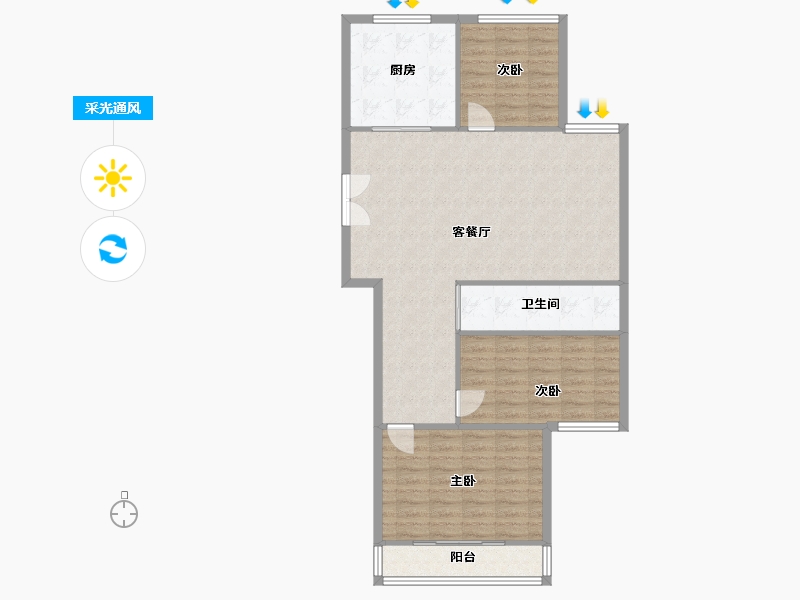 浙江省-温州市-上吕浦锦园-100.00-户型库-采光通风