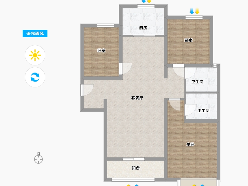 河北省-邢台市-君悦豪庭-98.94-户型库-采光通风