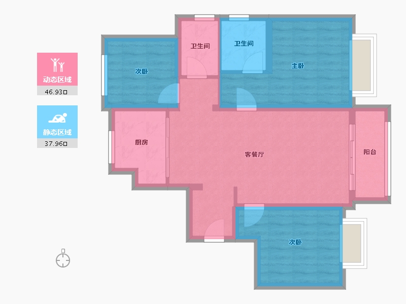 天津-天津市-雍祥府-90.00-户型库-动静分区