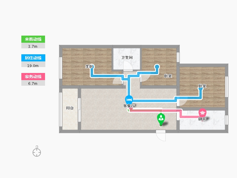 山西省-太原市-赞城C区-84.00-户型库-动静线