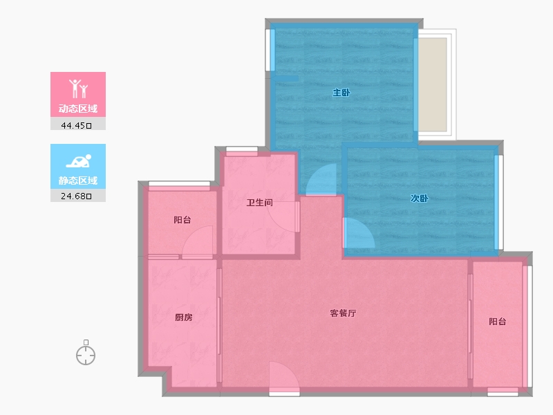 广东省-佛山市-泷景花园-二期-60.00-户型库-动静分区