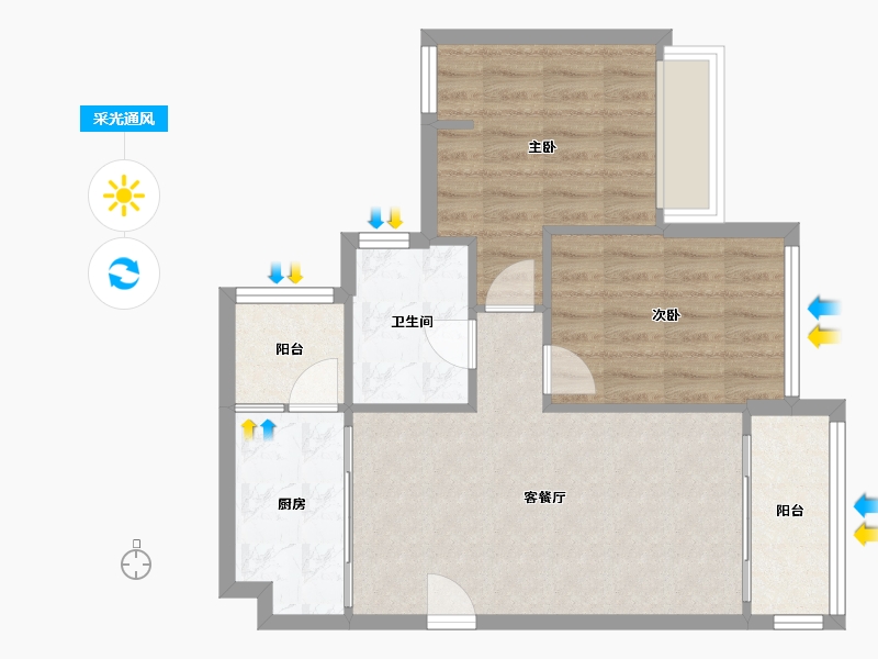 广东省-佛山市-泷景花园-二期-60.00-户型库-采光通风