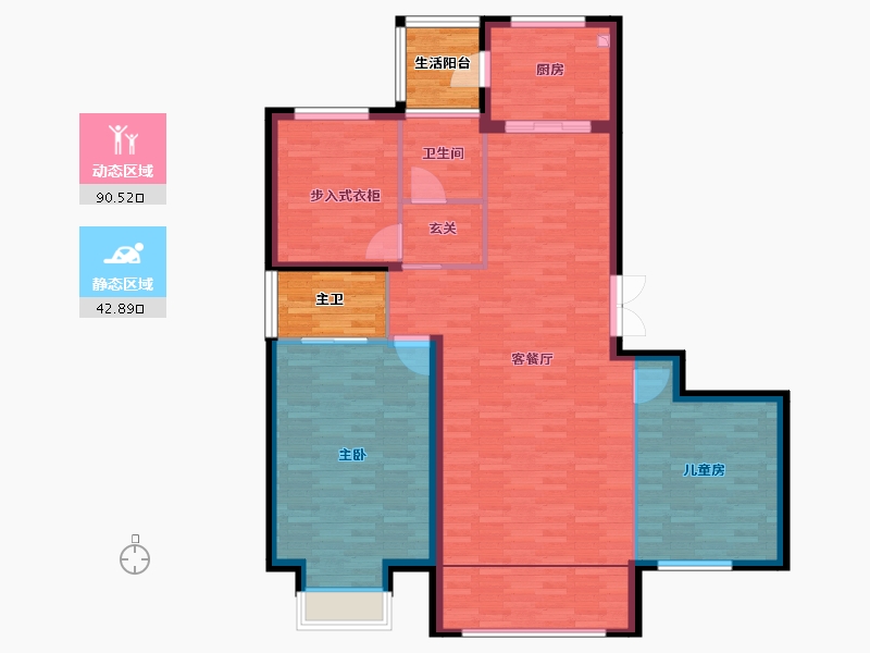 内蒙古自治区-兴安盟-中豪城市之星-260.95-户型库-动静分区