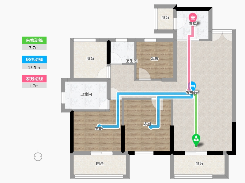 广西壮族自治区-南宁市-大都公馆-90.00-户型库-动静线