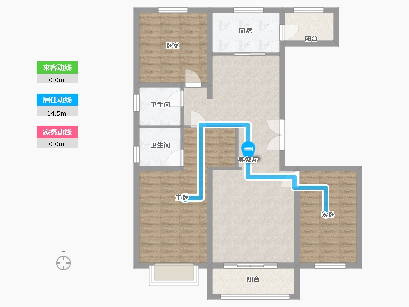 内蒙古自治区-乌兰察布市-察哈尔银座广场-122.16-户型库-动静线