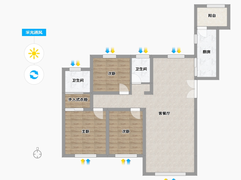 青海省-西宁市-世通格林兰郡-140.00-户型库-采光通风