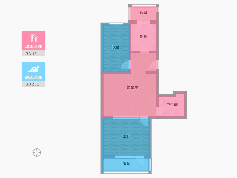 北京-北京市-枣园东里-中区-72.00-户型库-动静分区