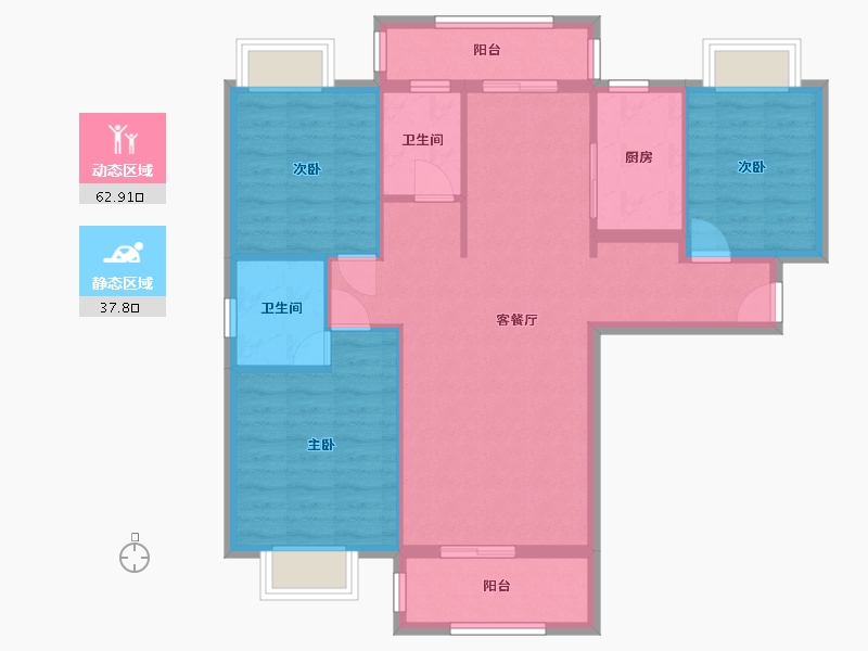 福建省-泉州市-万盛凤凰城-97.00-户型库-动静分区