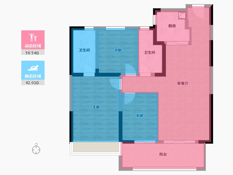 河南省-郑州市-电建泷悦华庭-88.00-户型库-动静分区